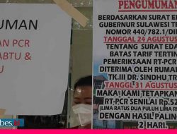 RS Sindhu Trisno Palu Terapkan Tarif PCR Rp525 Ribu per Orang