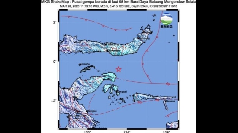 Gempa Bumi Magnitudo 5,5 Guncang Teluk Tomini, BMKG : Akibat Deformasi